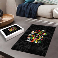 I Am Black History And I Strive To Make My Ancestor Proud Puzzle with Ancestral Collage Background and Afrocentric Lettering - Wonder Print Shop