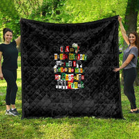 I Am Black History And I Strive To Make My Ancestor Proud Quilt with Ancestral Collage Background and Afrocentric Lettering - Wonder Print Shop