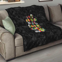 I Am Black History And I Strive To Make My Ancestor Proud Quilt with Ancestral Collage Background and Afrocentric Lettering - Wonder Print Shop