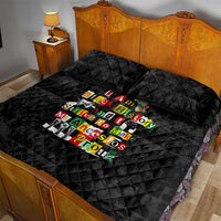 I Am Black History And I Strive To Make My Ancestor Proud Quilt Bed Set with Ancestral Collage Background and Afrocentric Lettering - Wonder Print Shop