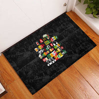I Am Black History And I Strive To Make My Ancestor Proud Rubber Doormat with Ancestral Collage Background and Afrocentric Lettering - Wonder Print Shop