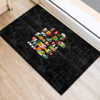I Am Black History And I Strive To Make My Ancestor Proud Rubber Doormat with Ancestral Collage Background and Afrocentric Lettering - Wonder Print Shop