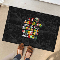 I Am Black History And I Strive To Make My Ancestor Proud Rubber Doormat with Ancestral Collage Background and Afrocentric Lettering - Wonder Print Shop