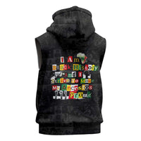I Am Black History And I Strive To Make My Ancestor Proud Sleeveless Hoodie with Ancestral Collage Background and Afrocentric Lettering - Wonder Print Shop