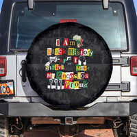 I Am Black History And I Strive To Make My Ancestor Proud Spare Tire Cover with Ancestral Collage Background and Afrocentric Lettering - Wonder Print Shop