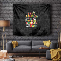 I Am Black History And I Strive To Make My Ancestor Proud Tapestry with Ancestral Collage Background and Afrocentric Lettering - Wonder Print Shop