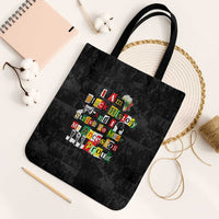 I Am Black History And I Strive To Make My Ancestor Proud Tote Bag with Ancestral Collage Background and Afrocentric Lettering - Wonder Print Shop
