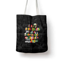 I Am Black History And I Strive To Make My Ancestor Proud Tote Bag with Ancestral Collage Background and Afrocentric Lettering - Wonder Print Shop