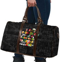 I Am Black History And I Strive To Make My Ancestor Proud Travel Bag with Ancestral Collage Background and Afrocentric Lettering - Wonder Print Shop