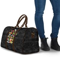 I Am Black History And I Strive To Make My Ancestor Proud Travel Bag with Ancestral Collage Background and Afrocentric Lettering - Wonder Print Shop