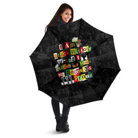 I Am Black History And I Strive To Make My Ancestor Proud Umbrella with Ancestral Collage Background and Afrocentric Lettering - Wonder Print Shop