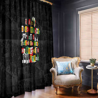 I Am Black History And I Strive To Make My Ancestor Proud Window Curtain with Ancestral Collage Background and Afrocentric Lettering - Wonder Print Shop