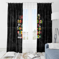 I Am Black History And I Strive To Make My Ancestor Proud Window Curtain with Ancestral Collage Background and Afrocentric Lettering - Wonder Print Shop