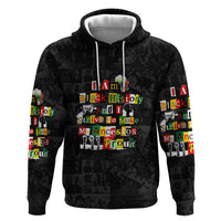 I Am Black History And I Strive To Make My Ancestor Proud Zip Hoodie with Ancestral Collage Background and Afrocentric Lettering - Wonder Print Shop