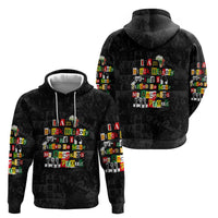 I Am Black History And I Strive To Make My Ancestor Proud Zip Hoodie with Ancestral Collage Background and Afrocentric Lettering - Wonder Print Shop