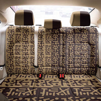 Tribe Script Back Car Seat Cover with Bold Mudcloth Symbols and Brown Tan Split Design - Wonder Print Shop