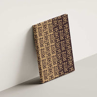 Tribe Script Canvas Wall Art with Bold Mudcloth Symbols and Brown Tan Split Design - Wonder Print Shop