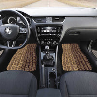 Tribe Script Car Mats with Bold Mudcloth Symbols and Brown Tan Split Design - Wonder Print Shop