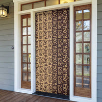 Tribe Script Door Cover with Bold Mudcloth Symbols and Brown Tan Split Design - Wonder Print Shop