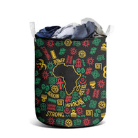 African Map Symbol Laundry Basket with Red Yellow Green Tribal Symbols and Empowering Pattern - Wonder Print Shop