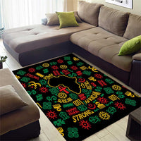 African Map Symbol Area Rug with Red Yellow Green Tribal Symbols and Empowering Pattern - Wonder Print Shop