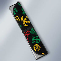 African Map Symbol Auto Sun Shade with Red Yellow Green Tribal Symbols and Empowering Pattern - Wonder Print Shop