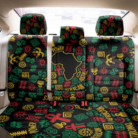 African Map Symbol Back Car Seat Cover with Red Yellow Green Tribal Symbols and Empowering Pattern - Wonder Print Shop