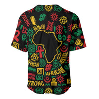 African Map Symbol Baseball Jersey with Red Yellow Green Tribal Symbols and Empowering Pattern - Wonder Print Shop