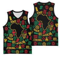 African Map Symbol Basketball Jersey with Red Yellow Green Tribal Symbols and Empowering Pattern - Wonder Print Shop