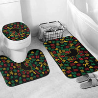African Map Symbol Bathroom Set with Red Yellow Green Tribal Symbols and Empowering Pattern - Wonder Print Shop