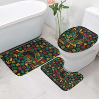 African Map Symbol Bathroom Set with Red Yellow Green Tribal Symbols and Empowering Pattern - Wonder Print Shop