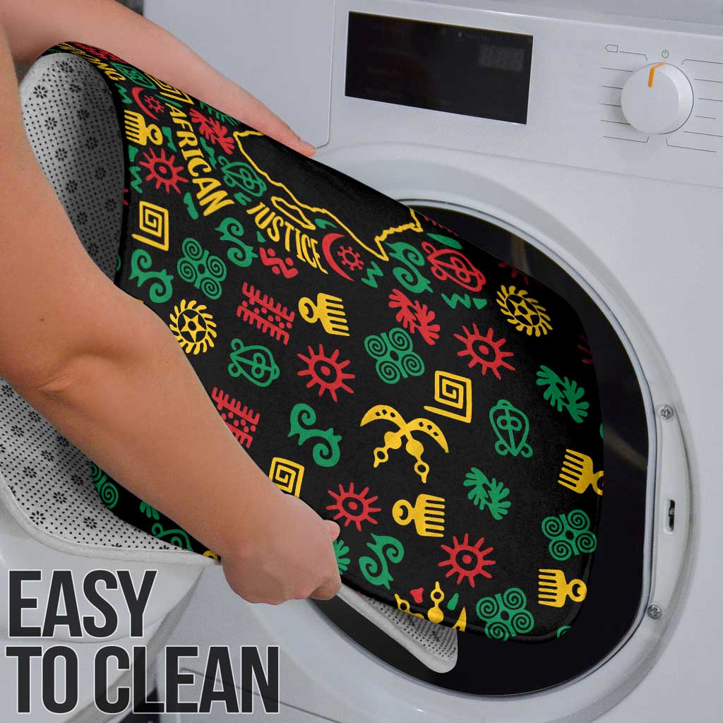 African Map Symbol Bathroom Set with Red Yellow Green Tribal Symbols and Empowering Pattern - Wonder Print Shop