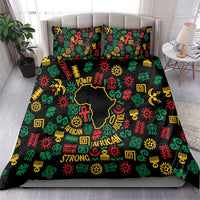 African Map Symbol Bedding Set with Red Yellow Green Tribal Symbols and Empowering Pattern - Wonder Print Shop