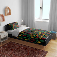 African Map Symbol Bedding Set with Red Yellow Green Tribal Symbols and Empowering Pattern - Wonder Print Shop