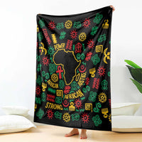 African Map Symbol Blanket with Red Yellow Green Tribal Symbols and Empowering Pattern - Wonder Print Shop