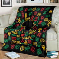 African Map Symbol Blanket with Red Yellow Green Tribal Symbols and Empowering Pattern - Wonder Print Shop