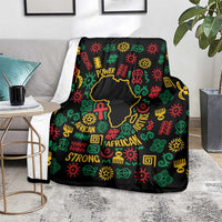 African Map Symbol Blanket with Red Yellow Green Tribal Symbols and Empowering Pattern - Wonder Print Shop