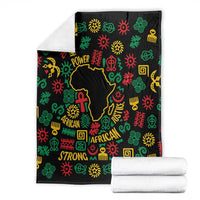 African Map Symbol Blanket with Red Yellow Green Tribal Symbols and Empowering Pattern - Wonder Print Shop
