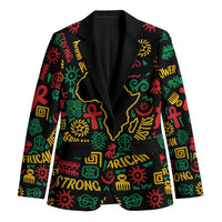 African Map Symbol Blazer with Red Yellow Green Tribal Symbols and Empowering Pattern - Wonder Print Shop