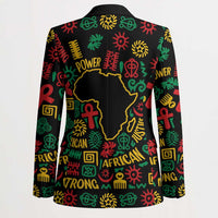 African Map Symbol Blazer with Red Yellow Green Tribal Symbols and Empowering Pattern - Wonder Print Shop