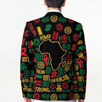 African Map Symbol Blazer with Red Yellow Green Tribal Symbols and Empowering Pattern - Wonder Print Shop