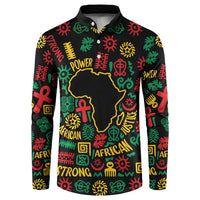 African Map Symbol Button Sweatshirt with Red Yellow Green Tribal Symbols and Empowering Pattern - Wonder Print Shop