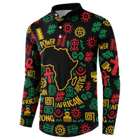 African Map Symbol Button Sweatshirt with Red Yellow Green Tribal Symbols and Empowering Pattern - Wonder Print Shop