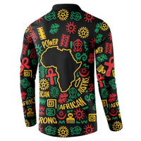 African Map Symbol Button Sweatshirt with Red Yellow Green Tribal Symbols and Empowering Pattern - Wonder Print Shop