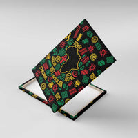 African Map Symbol Canvas Wall Art with Red Yellow Green Tribal Symbols and Empowering Pattern - Wonder Print Shop