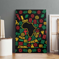African Map Symbol Canvas Wall Art with Red Yellow Green Tribal Symbols and Empowering Pattern - Wonder Print Shop