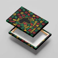 African Map Symbol Canvas Wall Art with Red Yellow Green Tribal Symbols and Empowering Pattern - Wonder Print Shop