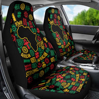African Map Symbol Car Seat Cover with Red Yellow Green Tribal Symbols and Empowering Pattern - Wonder Print Shop