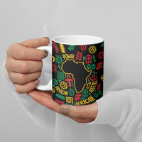 African Map Symbol Ceramic Mug with Red Yellow Green Tribal Symbols and Empowering Pattern - Wonder Print Shop