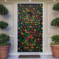 African Map Symbol Door Cover with Red Yellow Green Tribal Symbols and Empowering Pattern - Wonder Print Shop